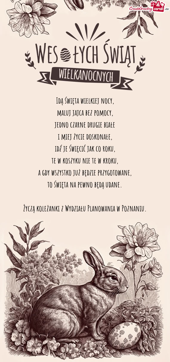 Życzą koleżanki z Wydziału Planowania w Poznaniu