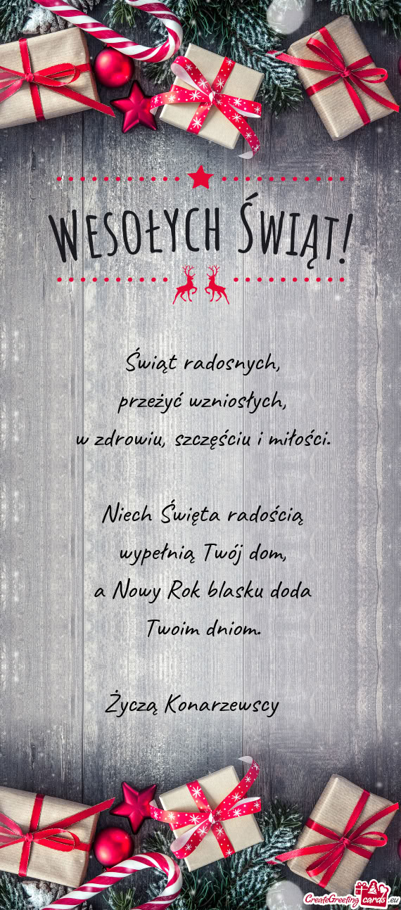 Życzą Konarzewscy 😊