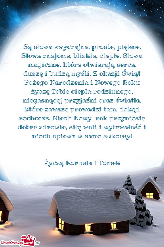 Życzą Kornela i Tomek