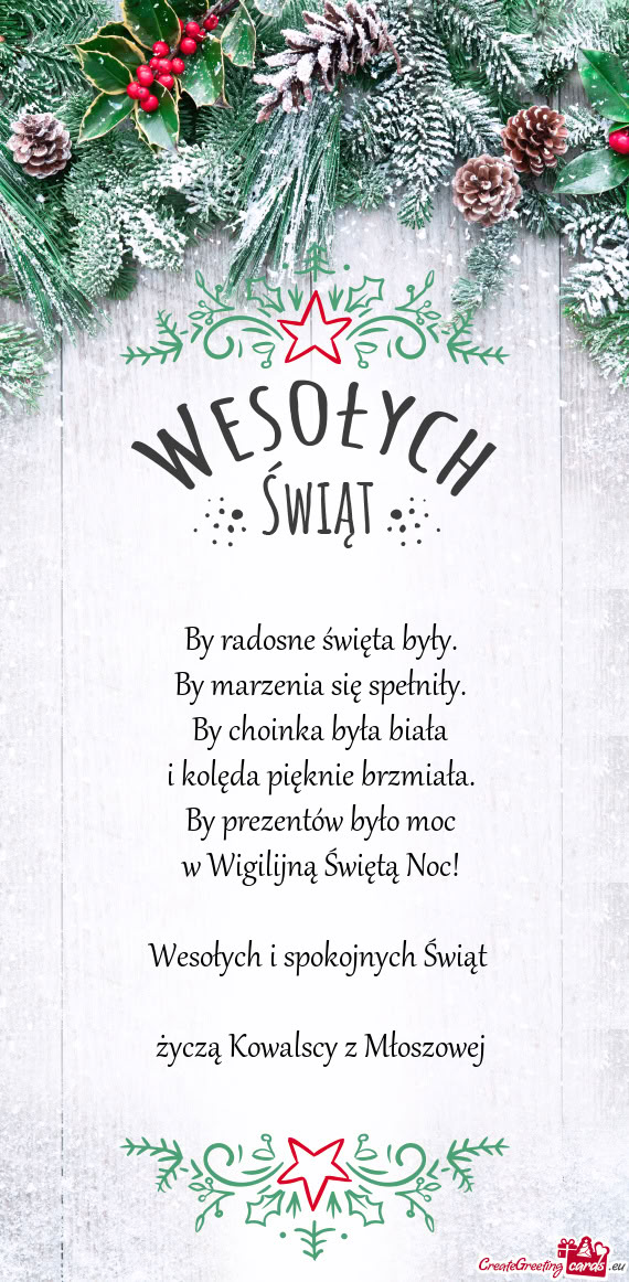 Życzą Kowalscy z Młoszowej