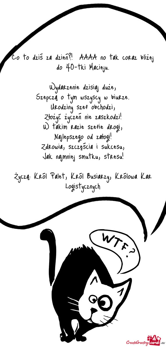 Życzą: Król Palet, Król Busiarzy, Królowa Kar Logistycznych