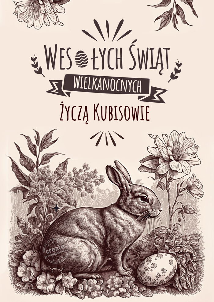 Życzą Kubisowie dla Ciebie wesołe życzenia wielkanocne