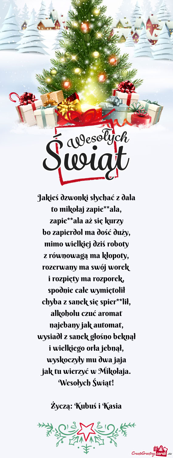 Życzą: Kubuś i Kasia