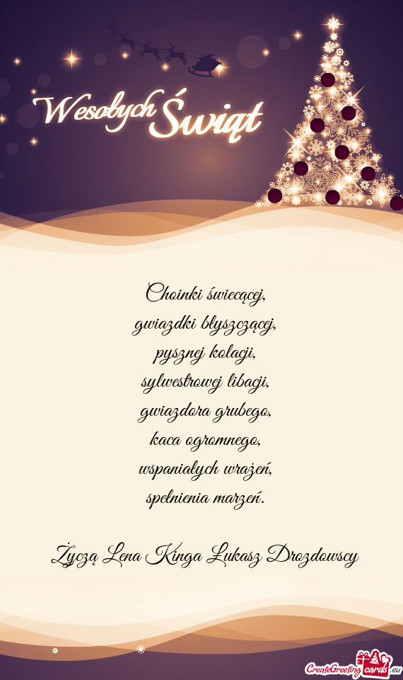 Życzą Lena Kinga Łukasz Drozdowscy