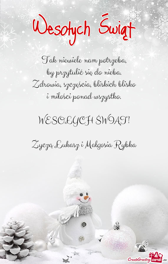 Życzą Łukasz i Małgosia Rybka