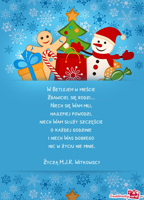 Życzą M.J.R. Witkowscy