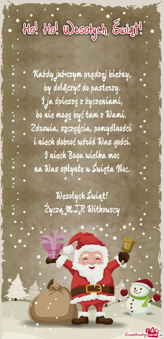 Życzą M.J.R Witkowscy