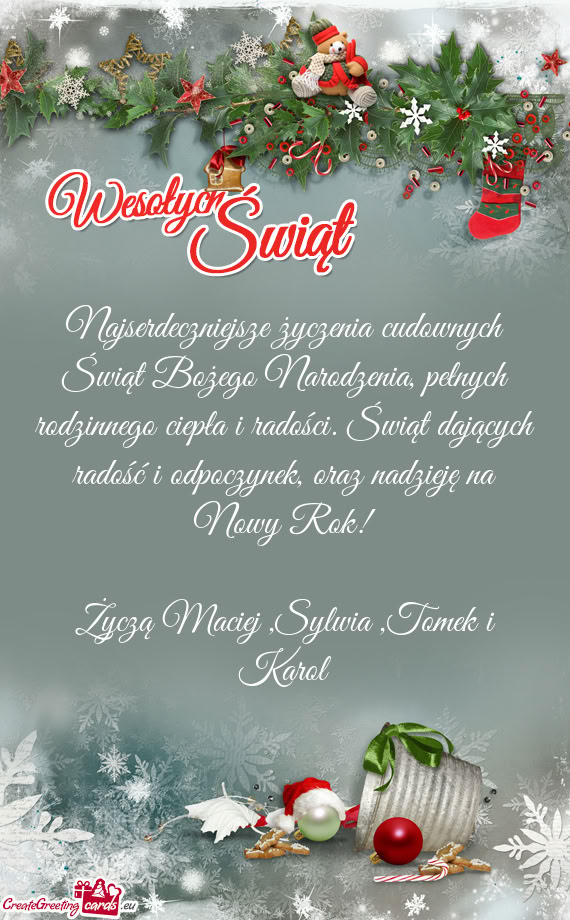 Życzą Maciej ,Sylwia ,Tomek i Karol