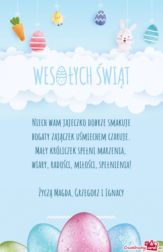 Życzą Magda, Grzegorz i Ignacy