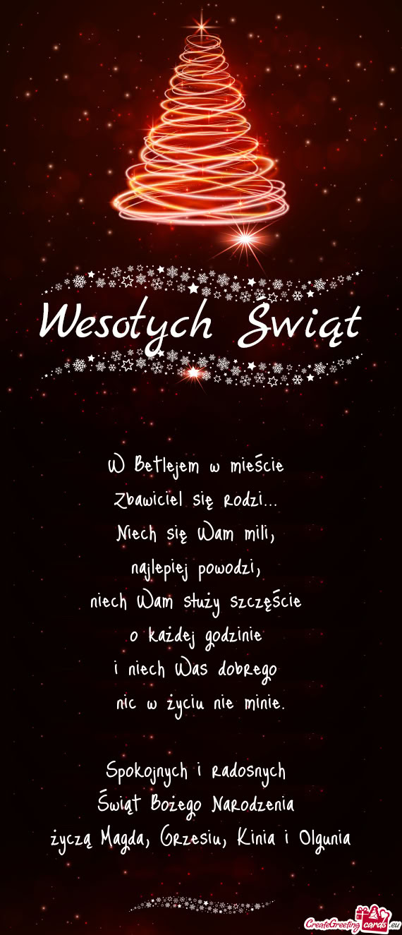 Życzą Magda, Grzesiu, Kinia i Olgunia