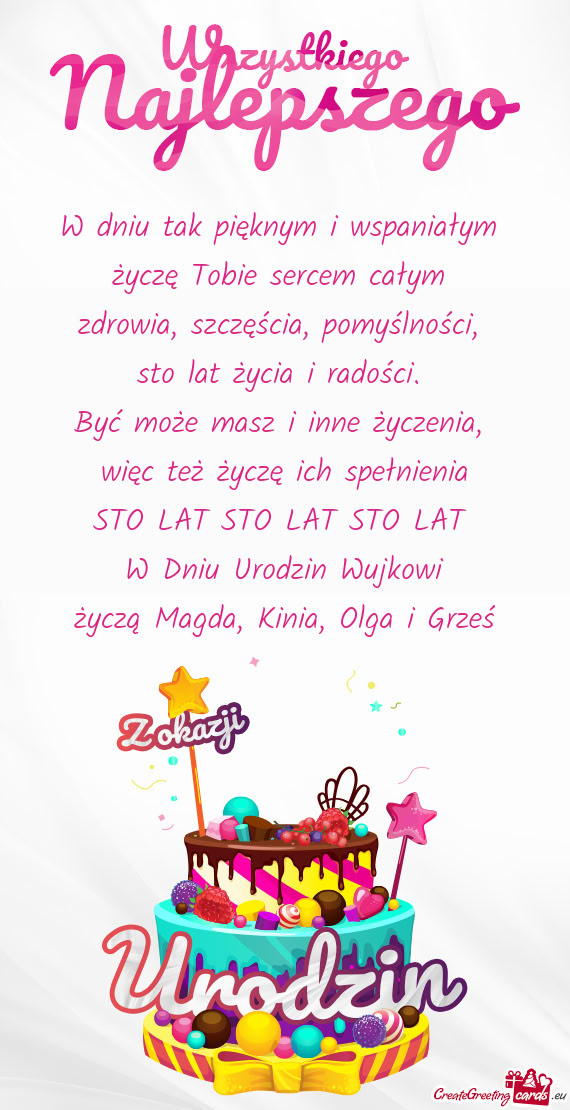 Życzą Magda, Kinia, Olga i Grześ