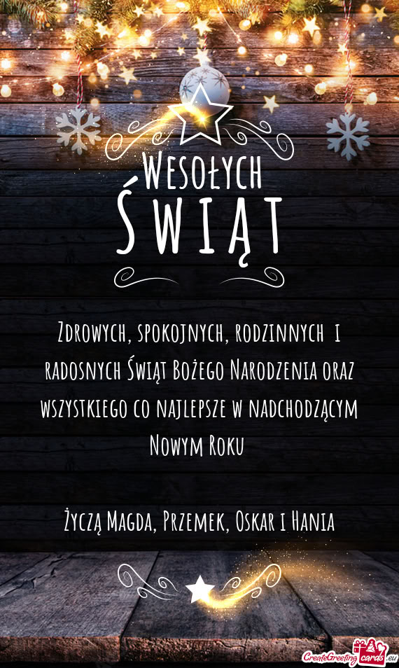 Życzą Magda, Przemek, Oskar i Hania