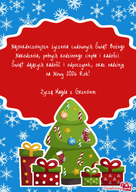 Życzą Magda z Grzesiem