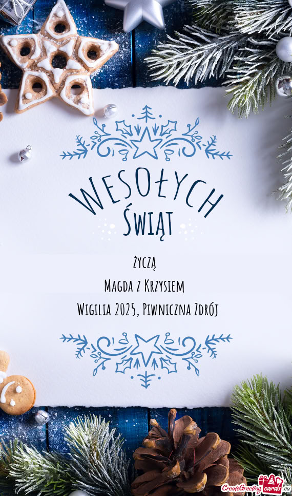 życzą           Magda z Krzysiem            Wigilia 2025, Piwniczna Zdrój