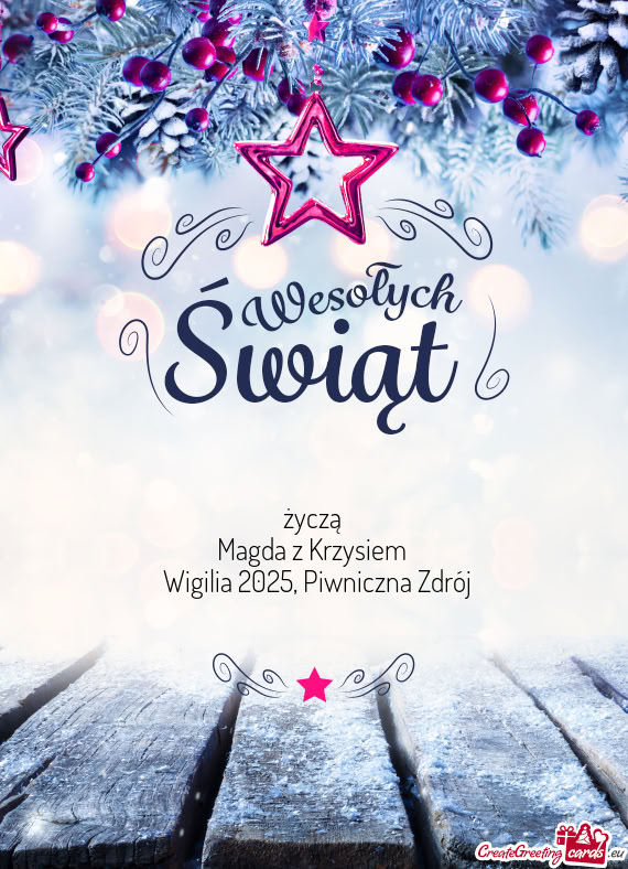 Życzą   Magda z Krzysiem   Wigilia 2025