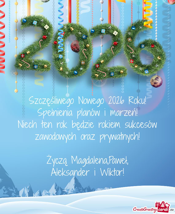 Życzą Magdalena,Paweł