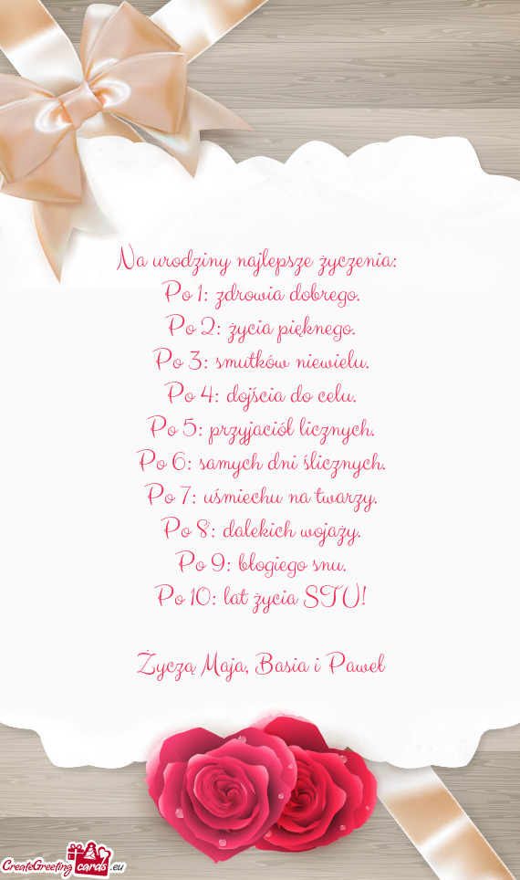 Życzą Maja, Basia i Paweł