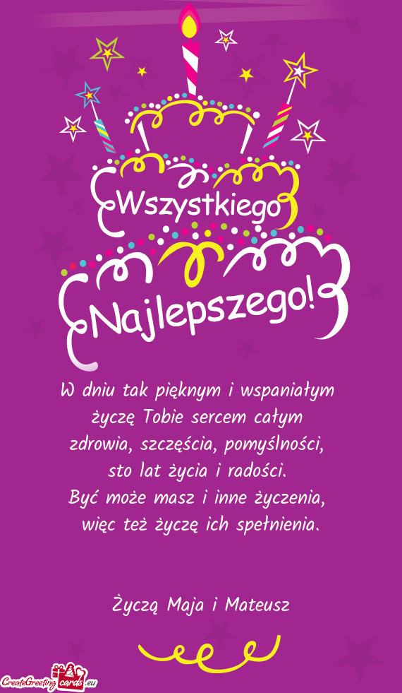 Życzą Maja i Mateusz