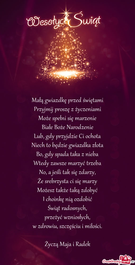 Życzą Maja i Radek