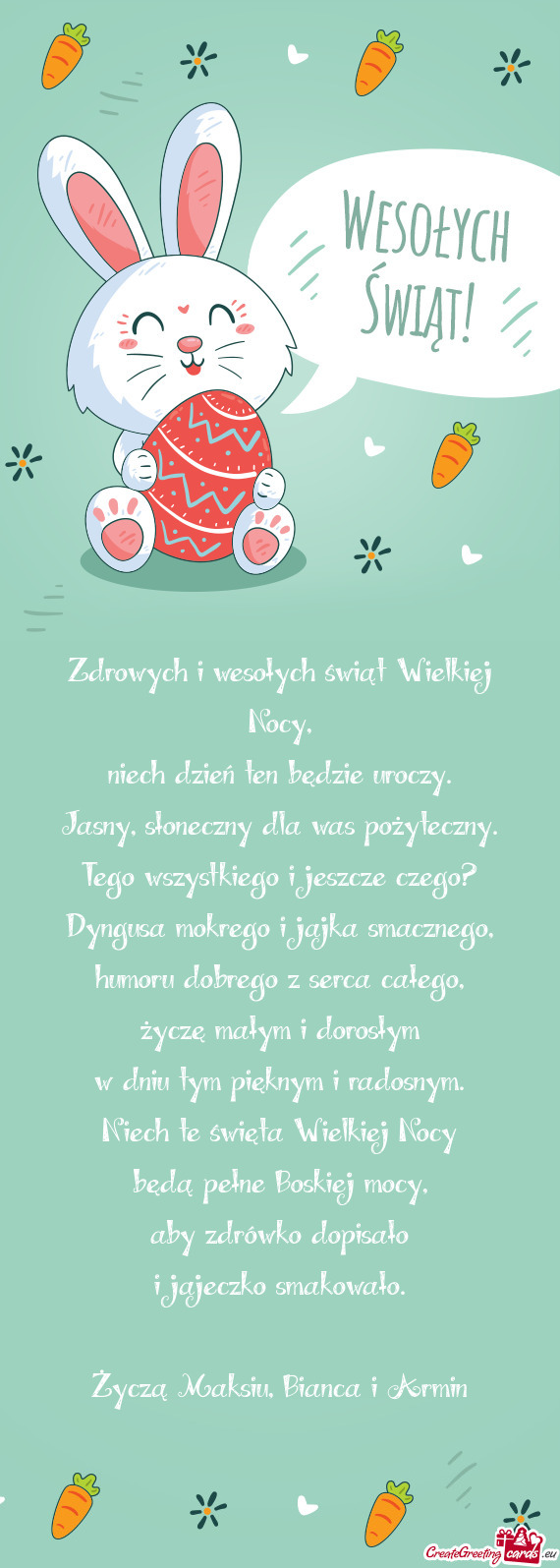 Życzą Maksiu, Bianca i Armin