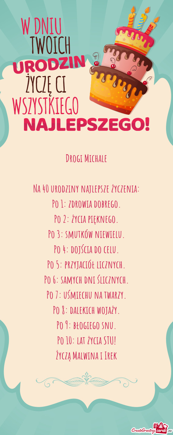 Życzą Malwina i Irek