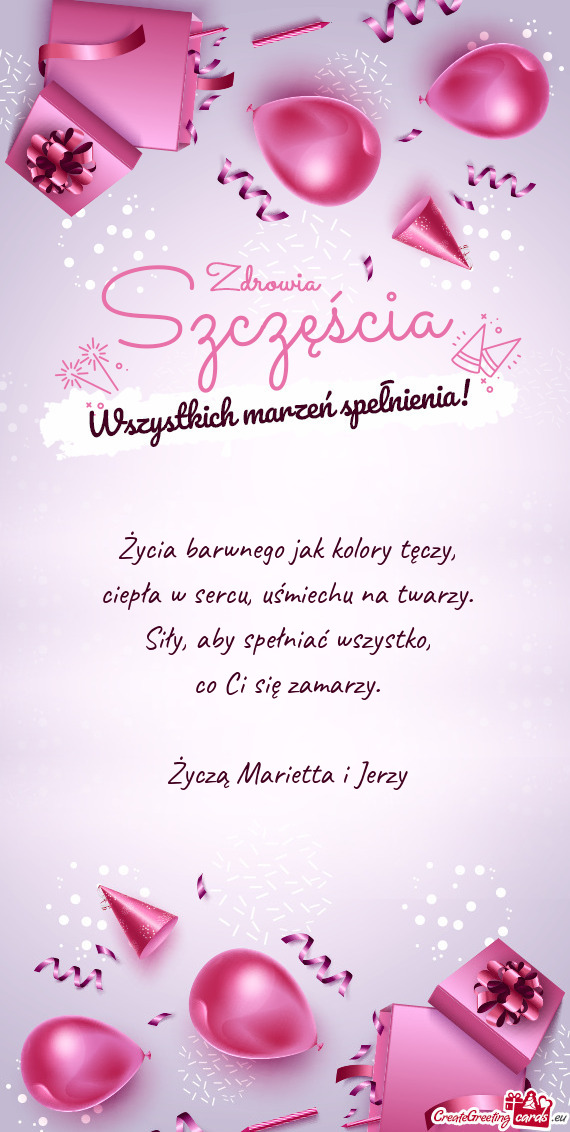 Życzą Marietta i Jerzy