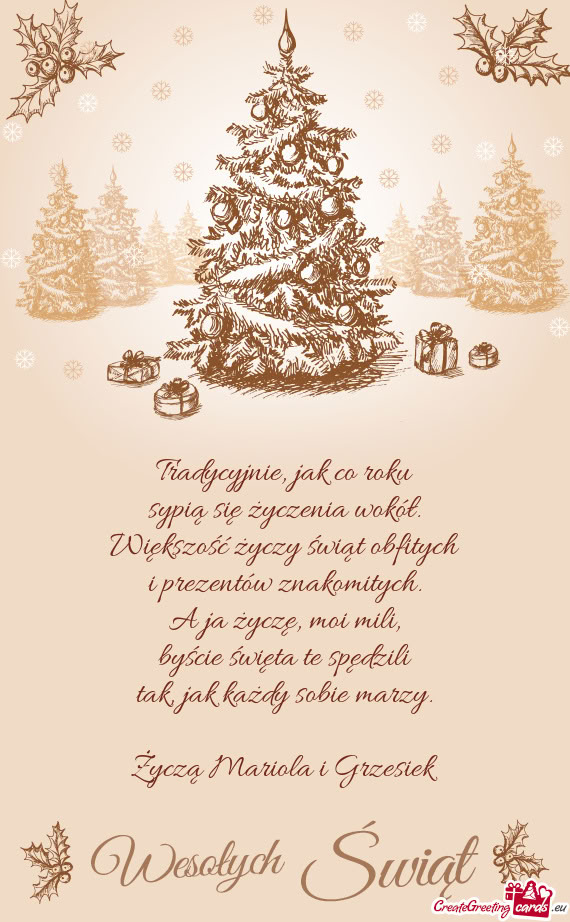 Życzą Mariola i Grzesiek