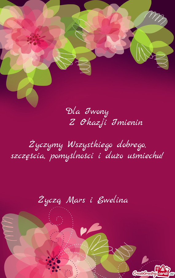 Życzą Mars i Ewelina 🥰
