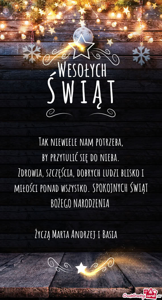 Życzą Marta Andrzej i Basia ❤️