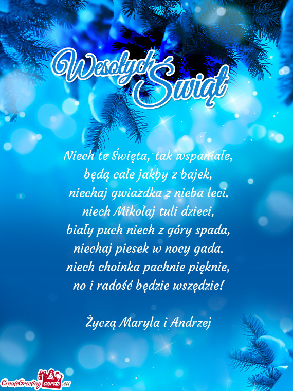 Życzą Maryla i Andrzej