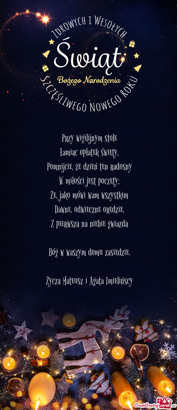 Życzą Mateusz i Agata Imielińscy