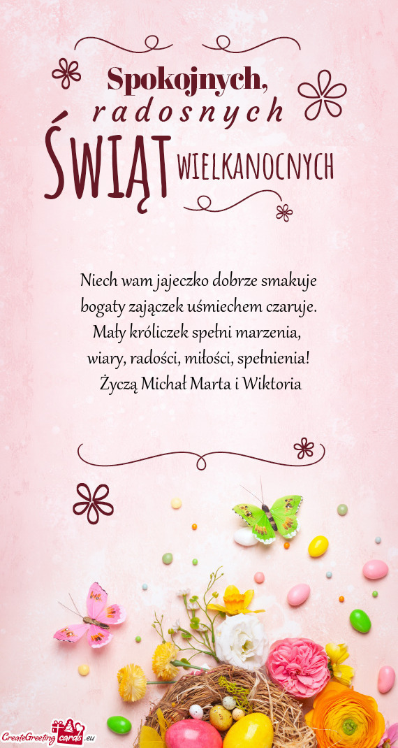 Życzą Michał Marta i Wiktoria