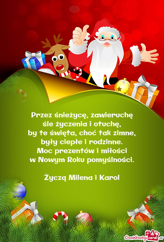 Życzą Milena i Karol