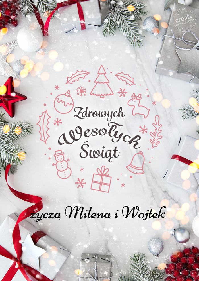 Życzą Milena i Wojtek - Zdrowych wesołych Świąt