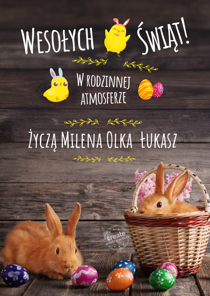 Życzą Milena Olka  Łukasz