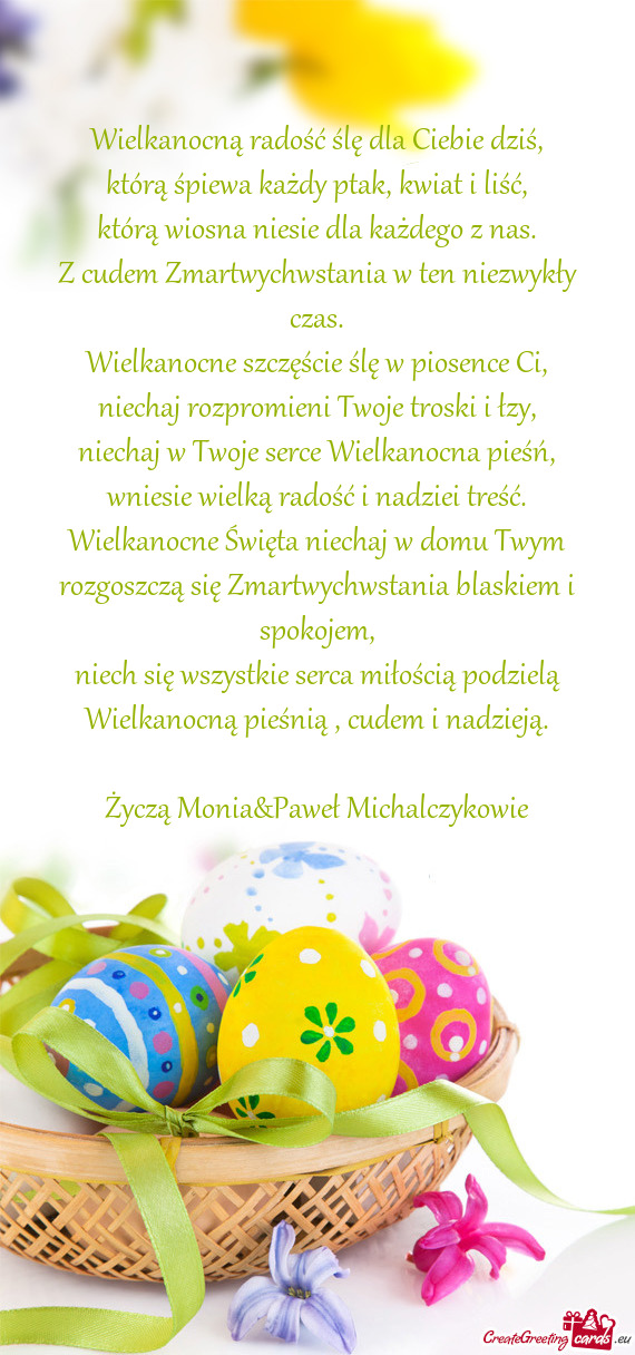 Życzą Monia&Paweł Michalczykowie