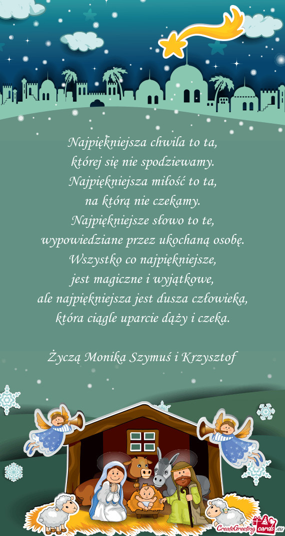 Życzą Monika Szymuś i Krzysztof