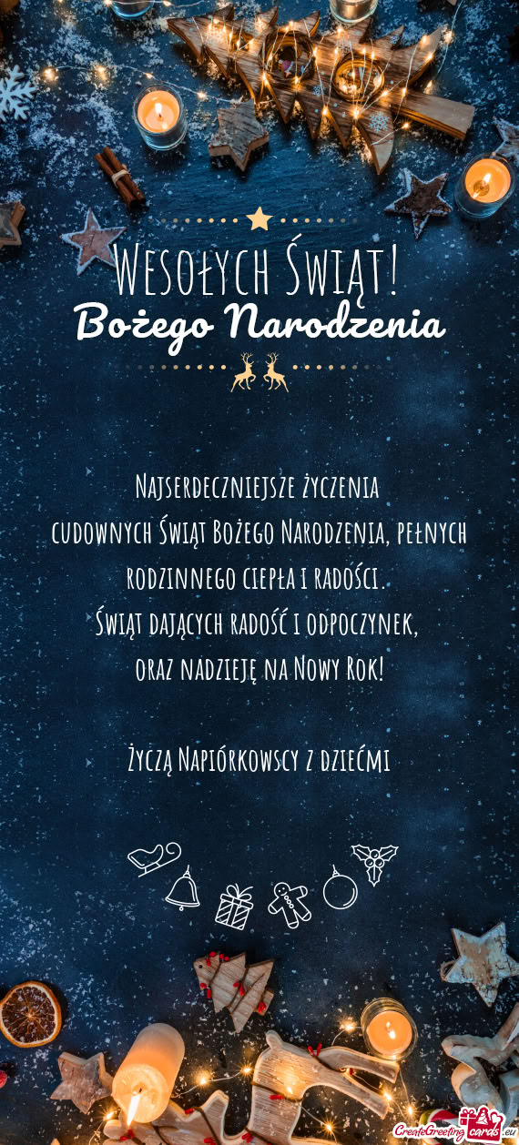 Życzą Napiórkowscy z dziećmi