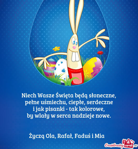 Życzą Ola, Rafał, Faduś i Mia 🙂