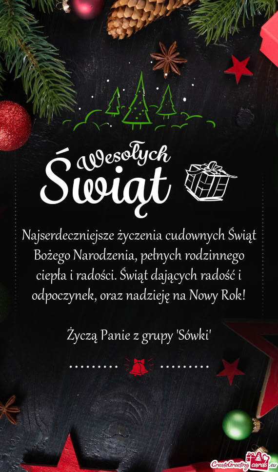 Życzą Panie z grupy "Sówki"