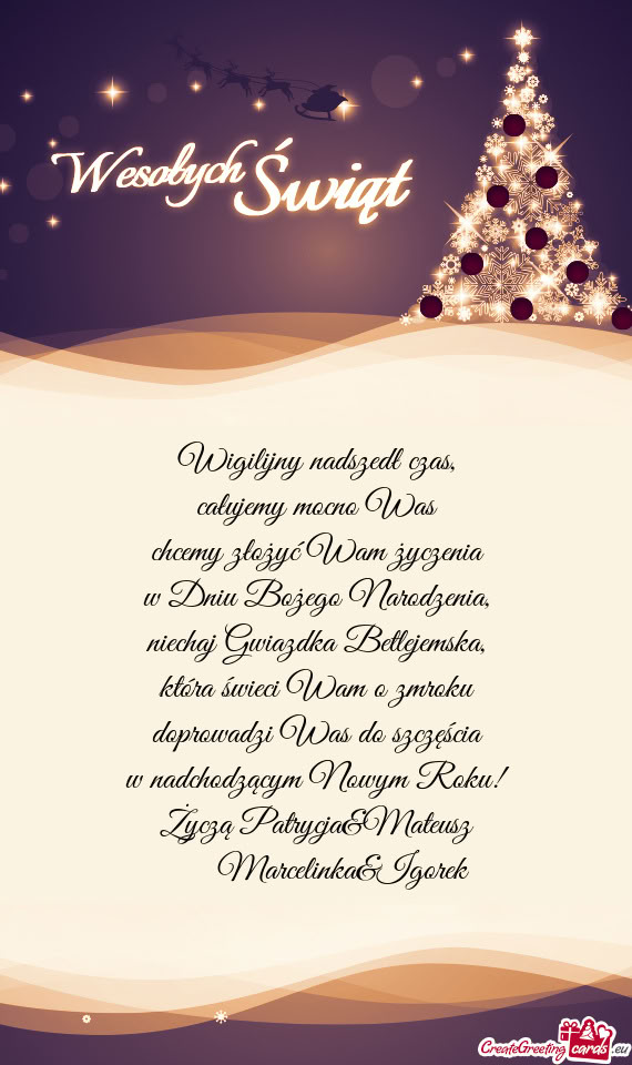 Życzą Patrycja&Mateusz