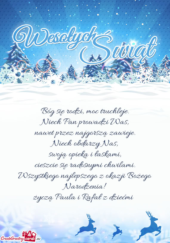 Życzą Paula i Rafał z dziećmi 🙂