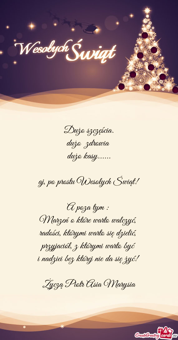 Życzą Piotr Asia Marysia