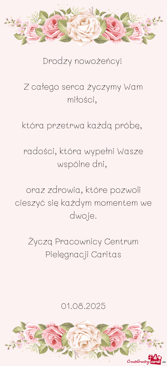 Życzą Pracownicy Centrum Pielęgnacji Caritas