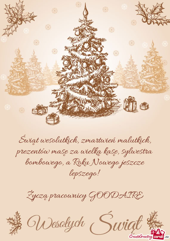 Życzą pracownicy GOODAIRE