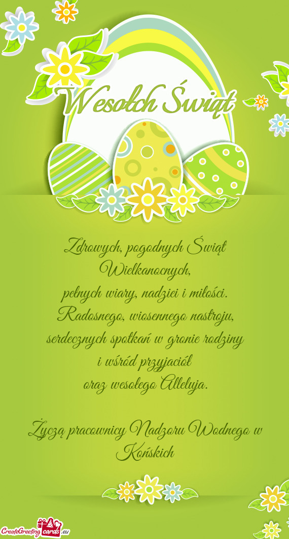 Życzą pracownicy Nadzoru Wodnego w Końskich