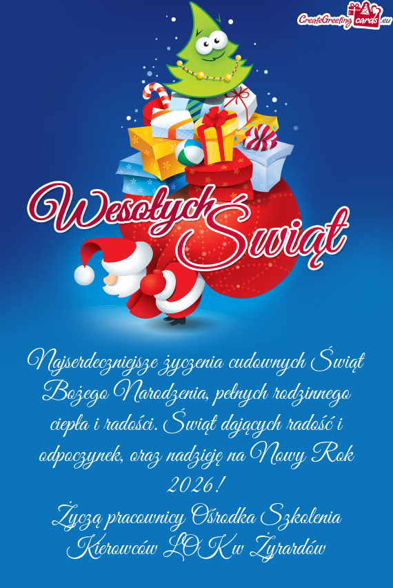 Życzą pracownicy Ośrodka Szkolenia Kierowców LOK w Żyrardów