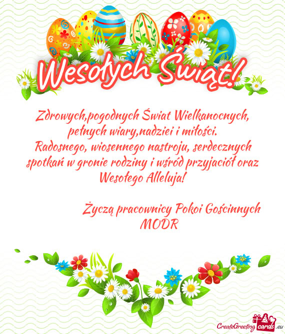 Życzą pracownicy Pokoi Gościnnych