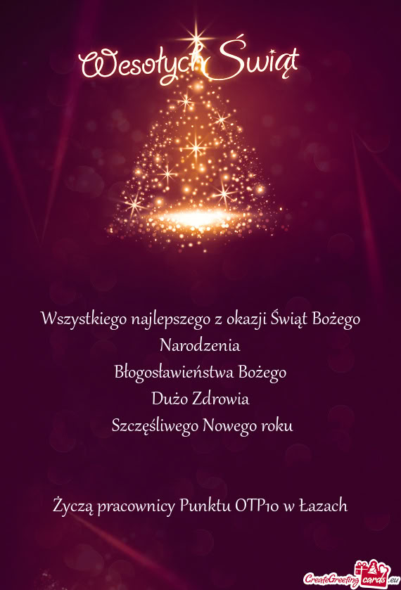 Życzą pracownicy Punktu OTP10 w Łazach