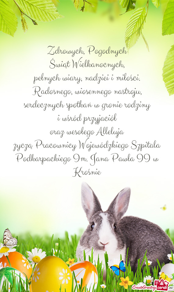 Życzą Pracownicy Wojewódzkiego Szpitala Podkarpackiego Im. Jana Pawła II w Krośnie